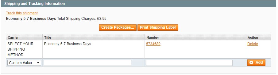 Shipping and Tracking Information